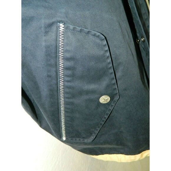 Nautica Jacket Blue Yellow Fold Away Hood Coat L - Picture 4 of 8